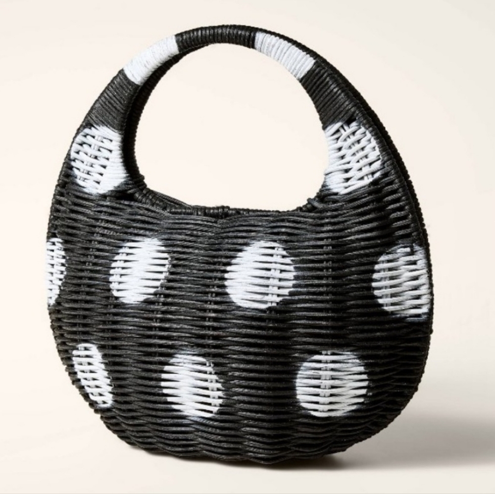 Kate Spade x Target Polka Dot Wicker Crescent Bag